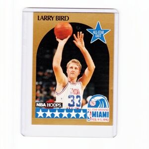 LARRY BIRD 1990 NBA HOOPS ALL STAR BASKETBALL CARD, MIAMI WEEKEND,BOSTON CELTICS
